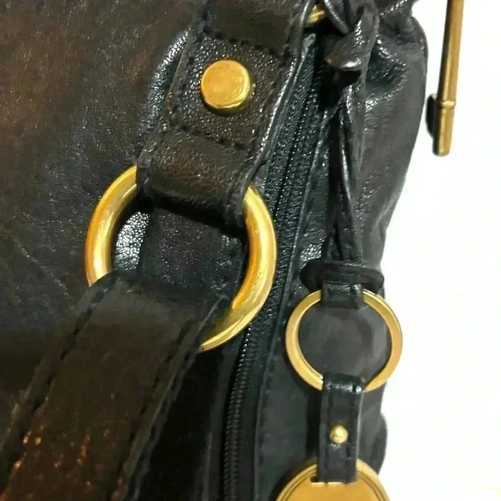 Fossil black leather crossbody handbag - Picture 10 of 11